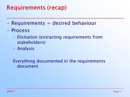 Requirements (recap)‏