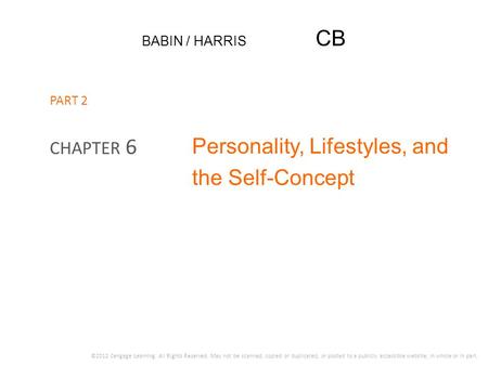 Personality, Lifestyles, and the Self-Concept