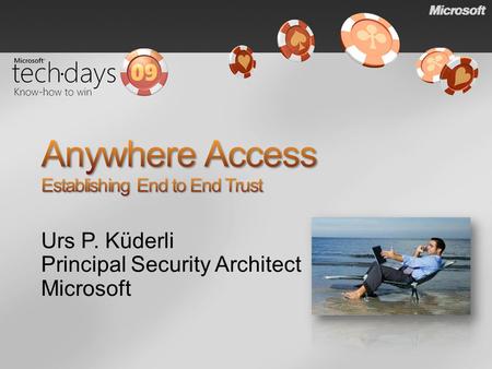 Urs P. Küderli Principal Security Architect Microsoft.
