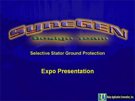 Selective Stator Ground Protection Expo Presentation.