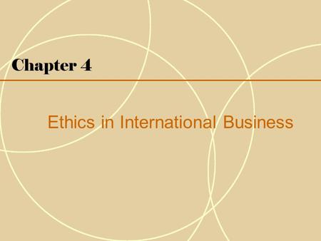 Ethics in International Business