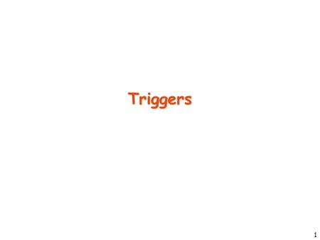 1 Triggers. 2 What is a Trigger? A trigger is a PL/SQL block that is automatically called when certain events occur in the database. Triggers can be made.