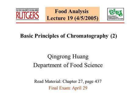 Basic Principles of Chromatography (2)