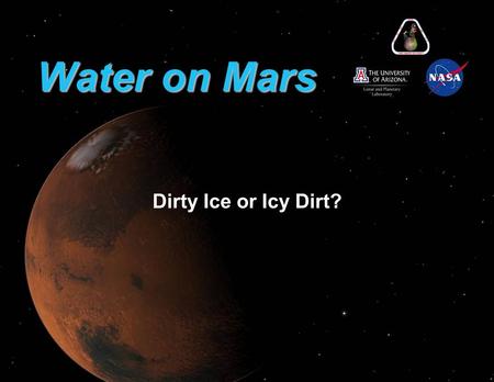 Water on Mars Dirty Ice or Icy Dirt?. Hydrogen Gamma Ray Map.