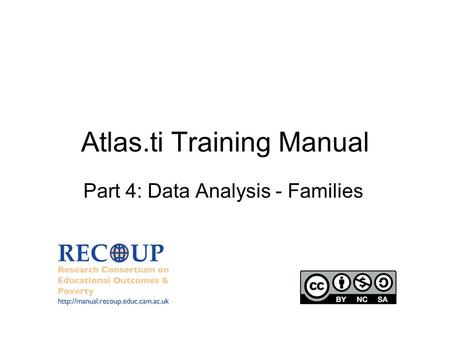 Atlas.ti Training Manual Part 4: Data Analysis - Families.