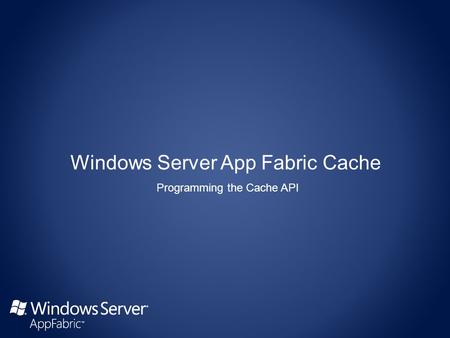 Programming the Cache API. namespace Microsoft.ApplicationServer.Caching { public sealed class DataCacheFactory : IDisposable { public DataCacheFactory();
