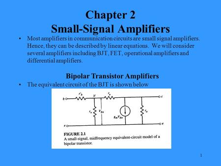 Chapter 2 Small-Signal Amplifiers