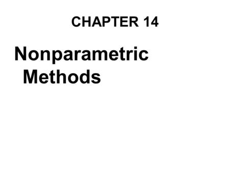 Nonparametric Methods