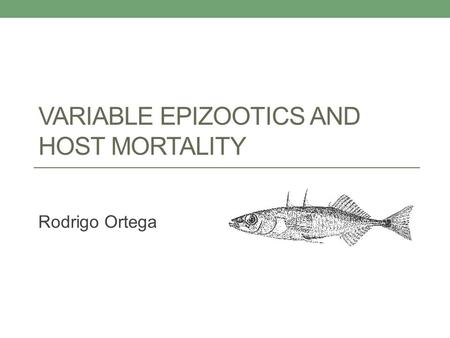 VARIABLE EPIZOOTICS AND HOST MORTALITY Rodrigo Ortega.