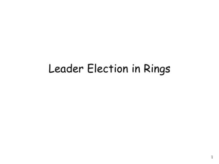 Leader Election in Rings