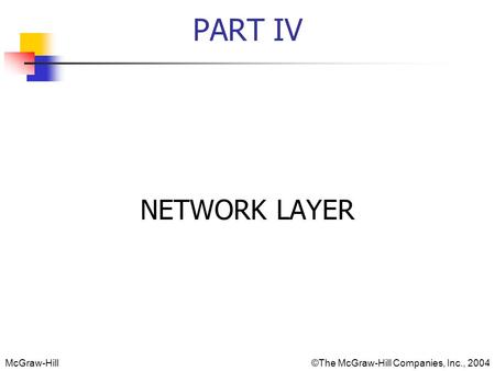 McGraw-Hill©The McGraw-Hill Companies, Inc., 2004 PART IV NETWORK LAYER.