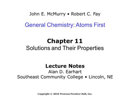 Chapter 11: Solutions and Their Properties
