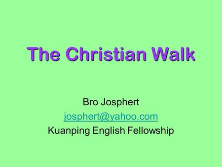Bro Josphert Kuanping English Fellowship