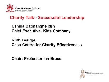 Charity Talk - Successful Leadership