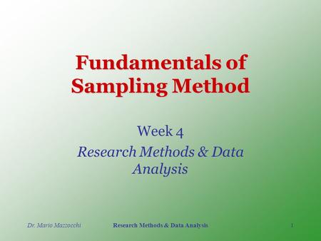 Fundamentals of Sampling Method