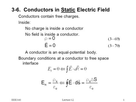 3-6. Conductors in Static Electric Field
