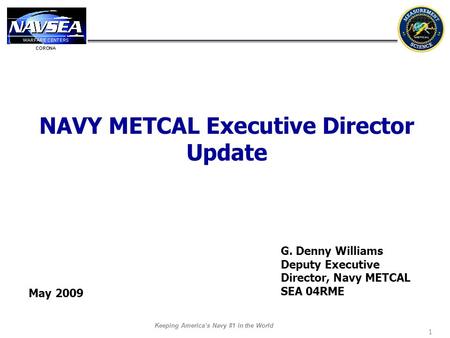 NAVY METCAL Executive Director Update