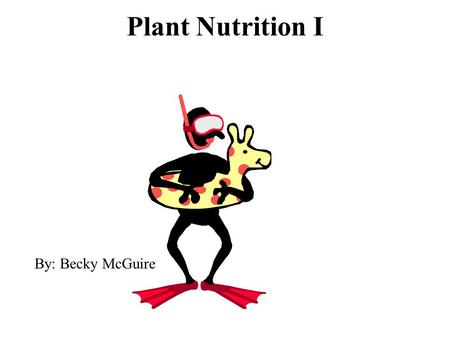 Plant Nutrition I By: Becky McGuire. Plant Nutrients needed for growth, development, production.