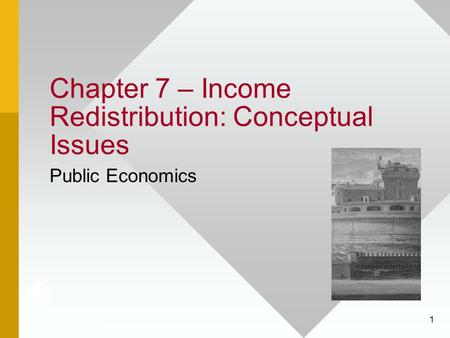 Chapter 7 – Income Redistribution: Conceptual Issues