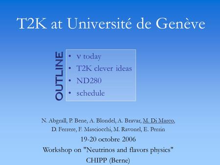 T2K at Université de Genève