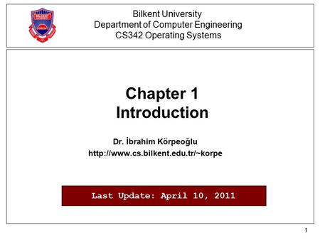Bilkent University  Department of Computer Engineering