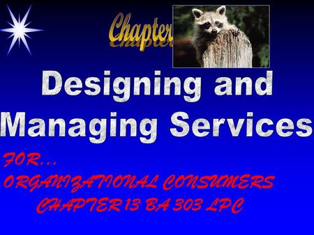 FOR… ORGANIZATIONAL CONSUMERS CHAPTER 13 BA 303 LPC.