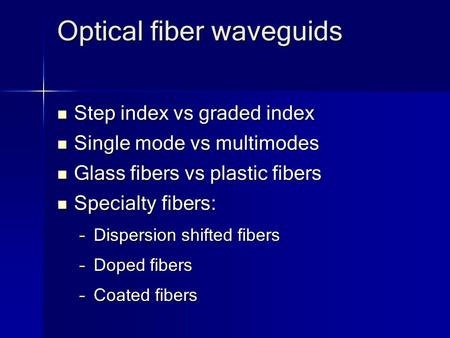 Optical fiber waveguids