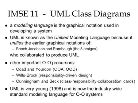 IMSE 11 - UML Class Diagrams