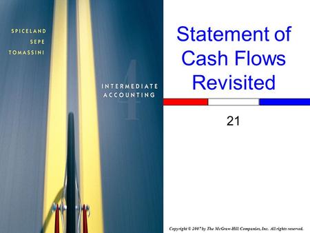 Copyright © 2007 by The McGraw-Hill Companies, Inc. All rights reserved. Statement of Cash Flows Revisited 21.