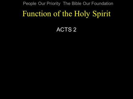 Function of the Holy Spirit