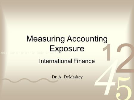 Measuring Accounting Exposure