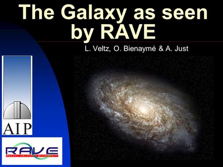 The Galaxy as seen by RAVE L. Veltz, O. Bienaymé & A. Just.