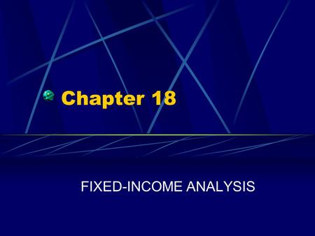 FIXED-INCOME ANALYSIS