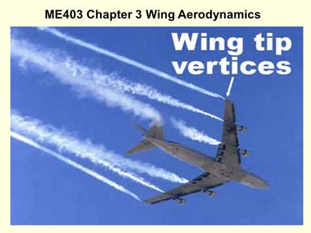 ME403 Chapter 3 Wing Aerodynamics