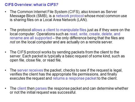 CIFS Overview: what is CIFS?
