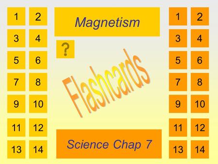 Magnetism Science Chap 7 1 3 2 4 5 7 6 8 910 1112 1314 1 3 2 4 5 7 6 8 910 1112 1314.