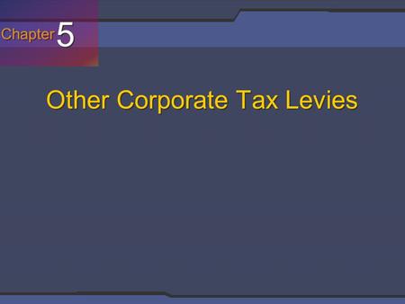 Other Corporate Tax Levies