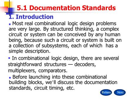 5.1 Documentation Standards