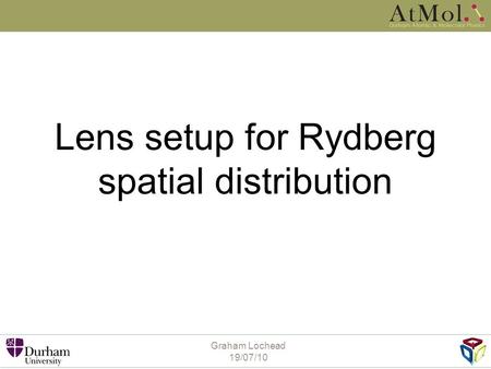 Graham Lochead 19/07/10 Lens setup for Rydberg spatial distribution.