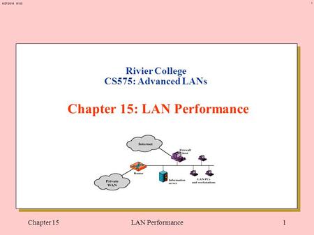 1 6/27/2015 01:02 Chapter 15LAN Performance1 Rivier College CS575: Advanced LANs Chapter 15: LAN Performance.