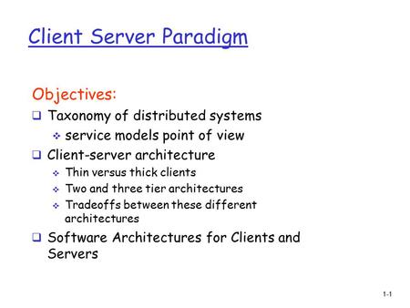 Client Server Paradigm