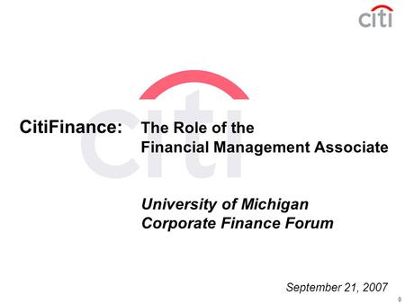 Today’s Agenda The Role of the CFO FMA Core Message Program Structure