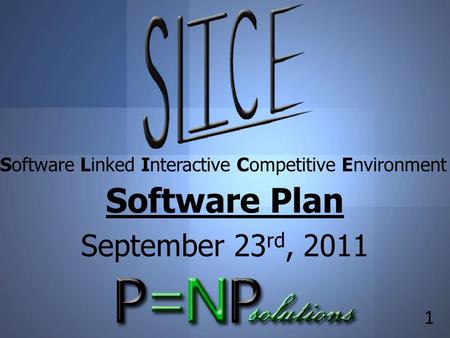 Title 1 Software Linked Interactive Competitive Environment Software Plan September 23 rd, 2011.