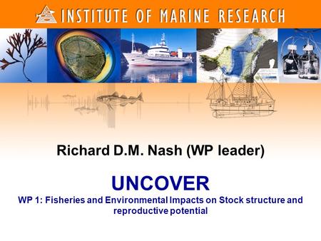 Richard D.M. Nash (WP leader) UNCOVER WP 1: Fisheries and Environmental Impacts on Stock structure and reproductive potential.