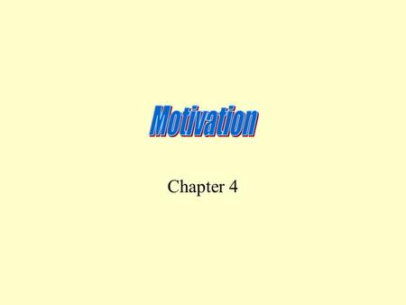Chapter 4. Objectives Explain the basic theories of motivation Understand and recognize McClelland’s three needs Gain insight into your own motive patterns.