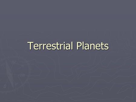 Terrestrial Planets. Sources of internal heat.