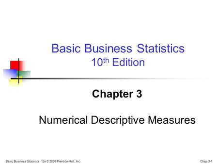 Basic Business Statistics 10th Edition