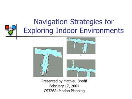 Navigation Strategies for Exploring Indoor Environments Presented by Mathieu Bredif February 17, 2004 CS326A: Motion Planning.