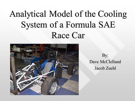 Analytical Model of the Cooling System of a Formula SAE Race Car