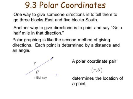 One way to give someone directions is to tell them to go three blocks East and five blocks South. Another way to give directions is to point and say “Go.